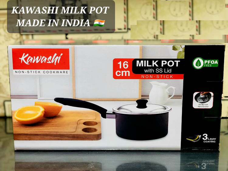 Kawashi Non-Stick Milk Pot With SS Lid - 16cm product image 1